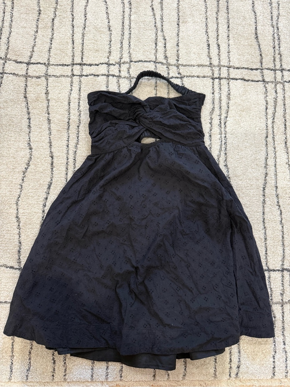 Black Eyelet Tie-Front Sundress